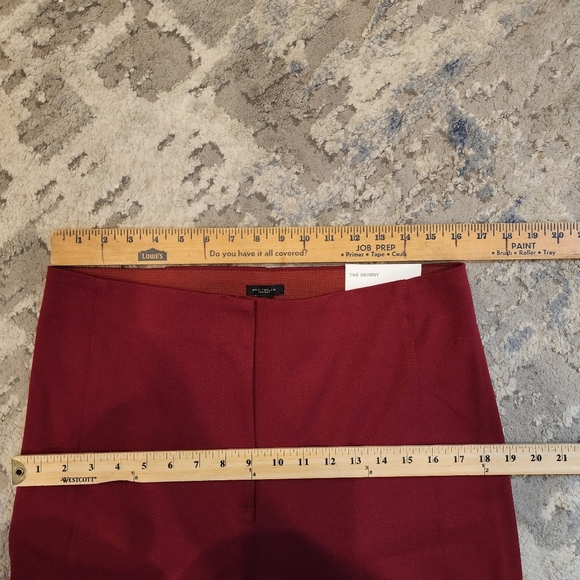 NWT Ann Taylor Zip Ankle Red High Rise Skinny Ankle Pant Stretch Size 12 - Picture 2 of 15